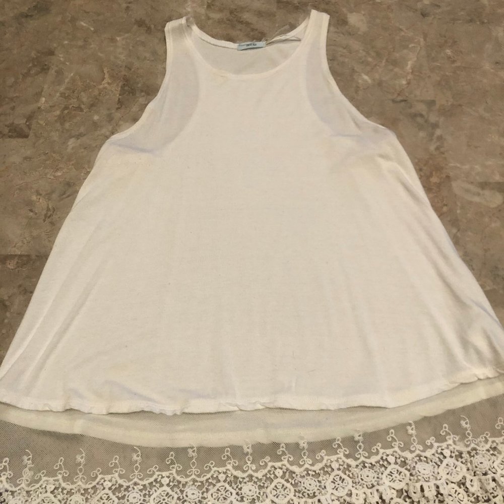 Off-white Lace Tank Tunic